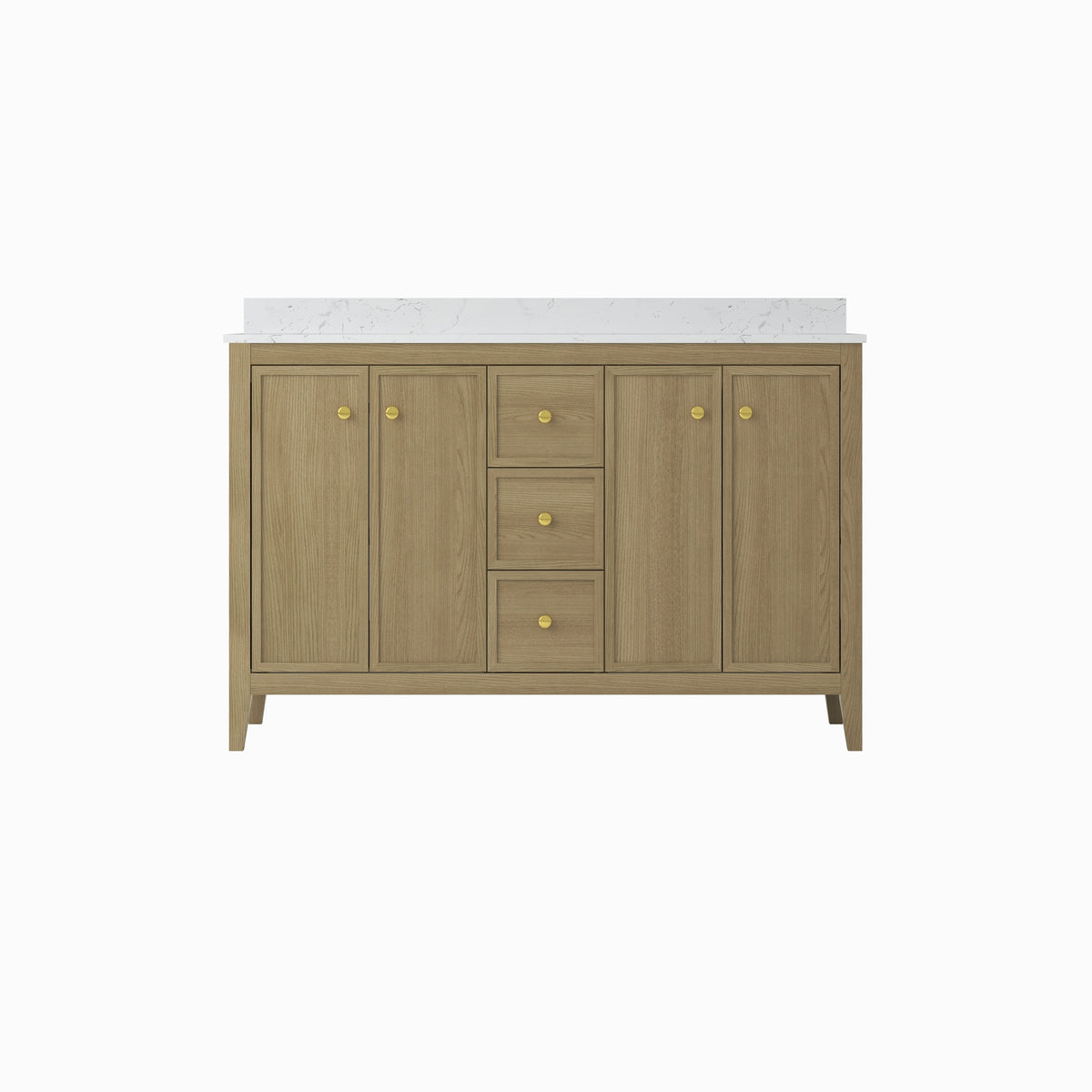 54" Bathroom Vanity Cabinet,Bathroom Wall-Mount Cabinet with Double Basins Sink