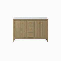 54" Bathroom Vanity Cabinet,Bathroom Wall-Mount Cabinet with Double Basins Sink