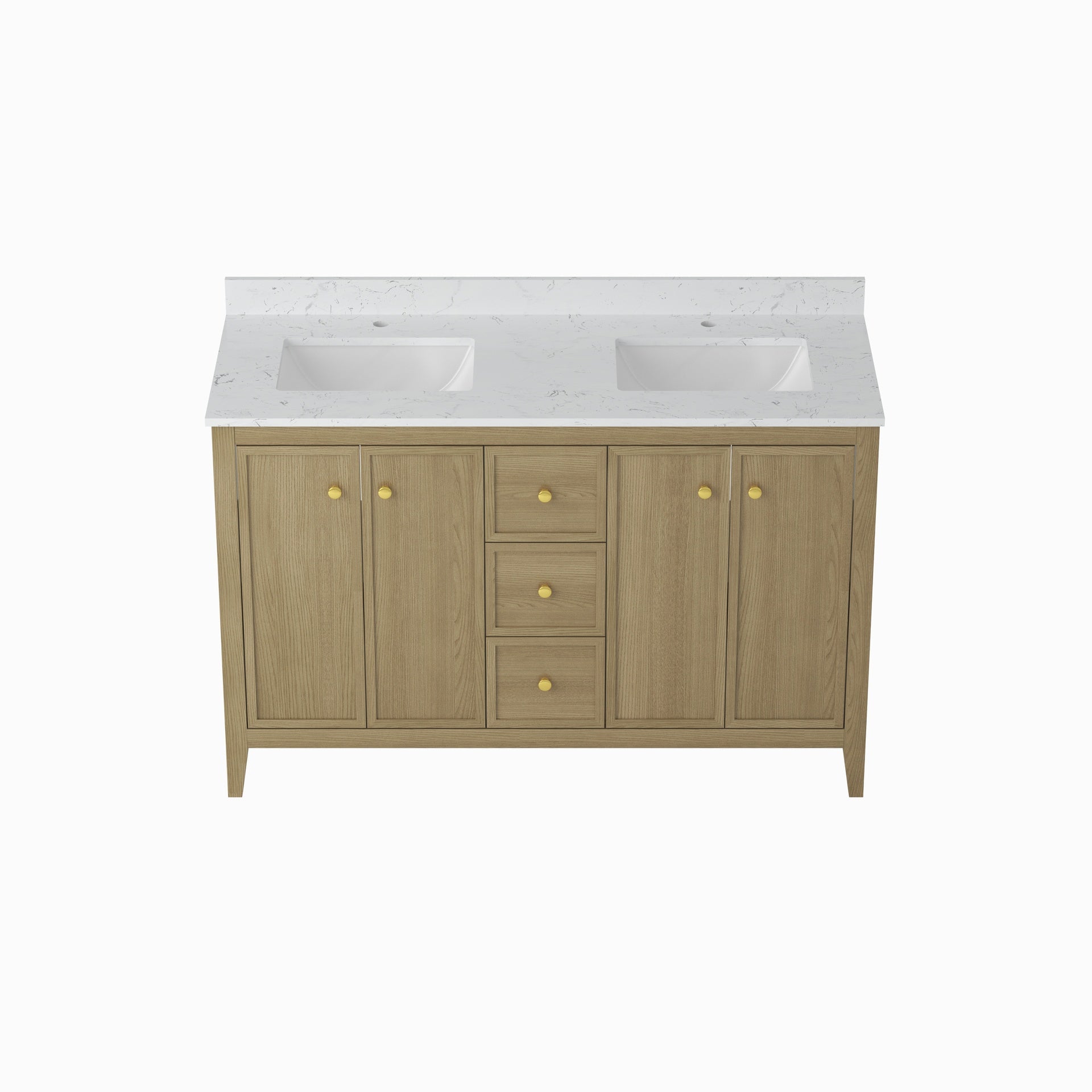 54" Bathroom Vanity Cabinet,Bathroom Wall-Mount Cabinet with Double Basins Sink