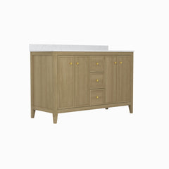 54" Bathroom Vanity Cabinet,Bathroom Wall-Mount Cabinet with Double Basins Sink