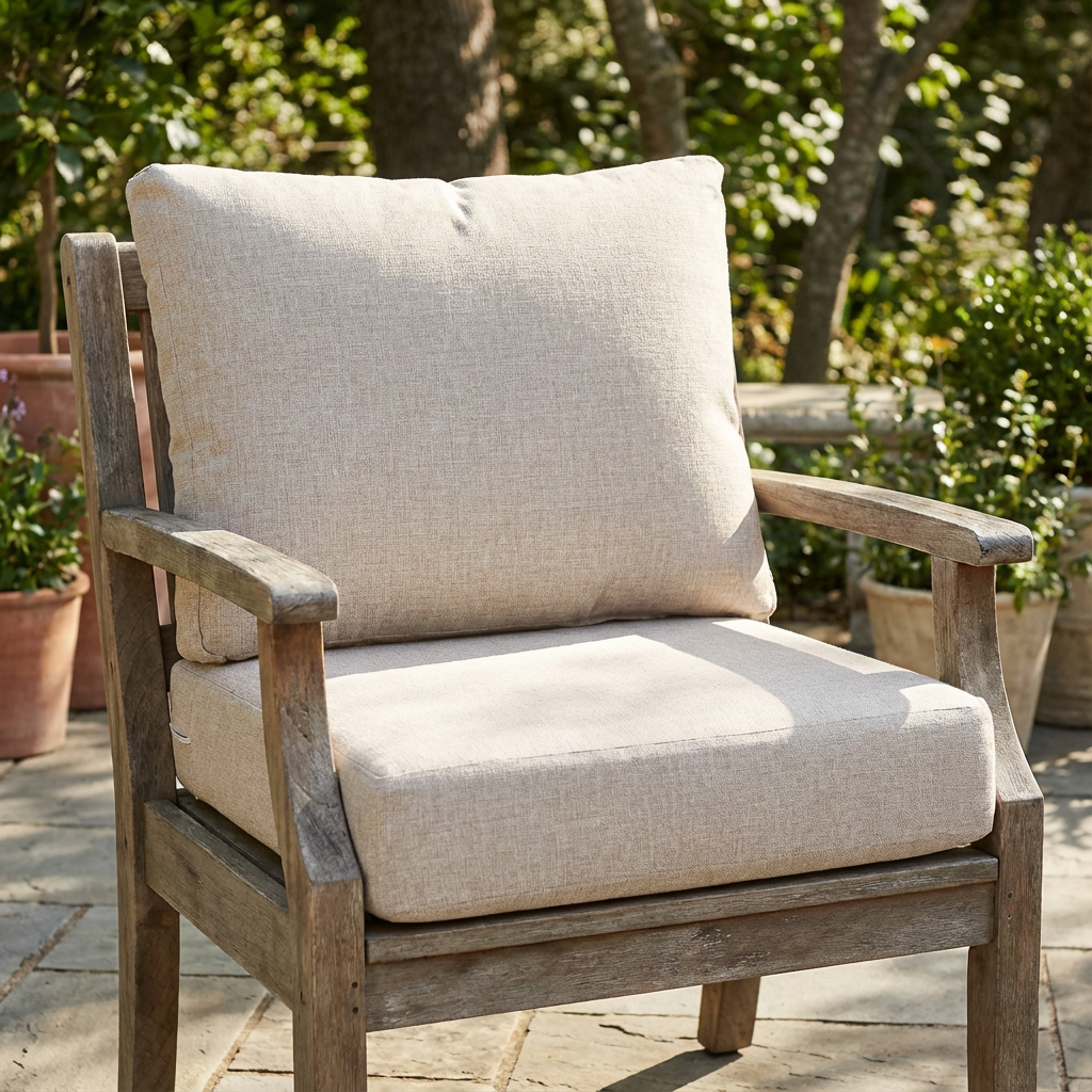 Noah Outdoor Club Chair Cushion Set, Seat Cushion and Back Cushion, Beige