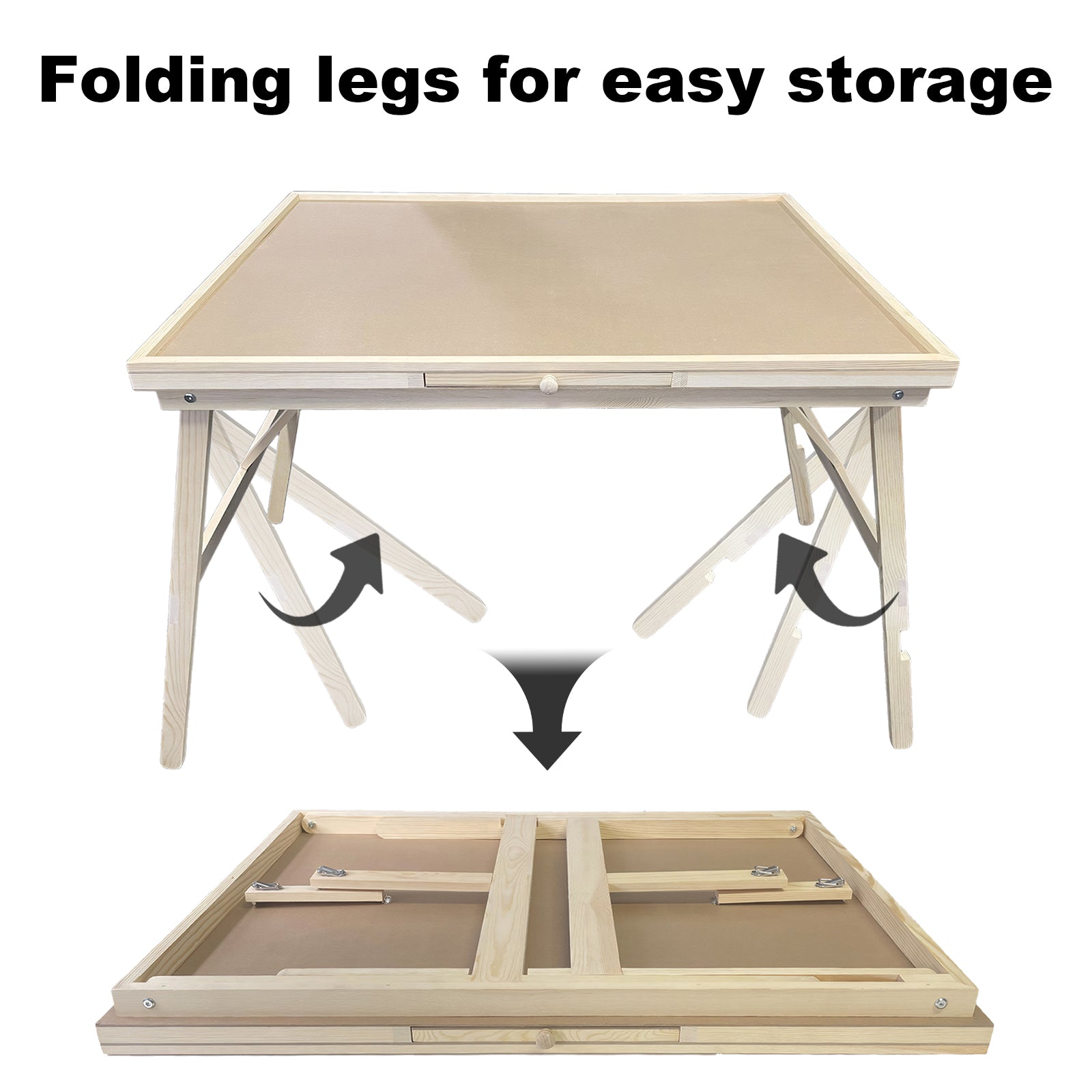 27" H Tall 1500 Piece Puzzle Table with Legs, 5 Drawers, 34" W x 26" D Large Wood Folding Jigsaw Puzzle Board for Adults, Nature