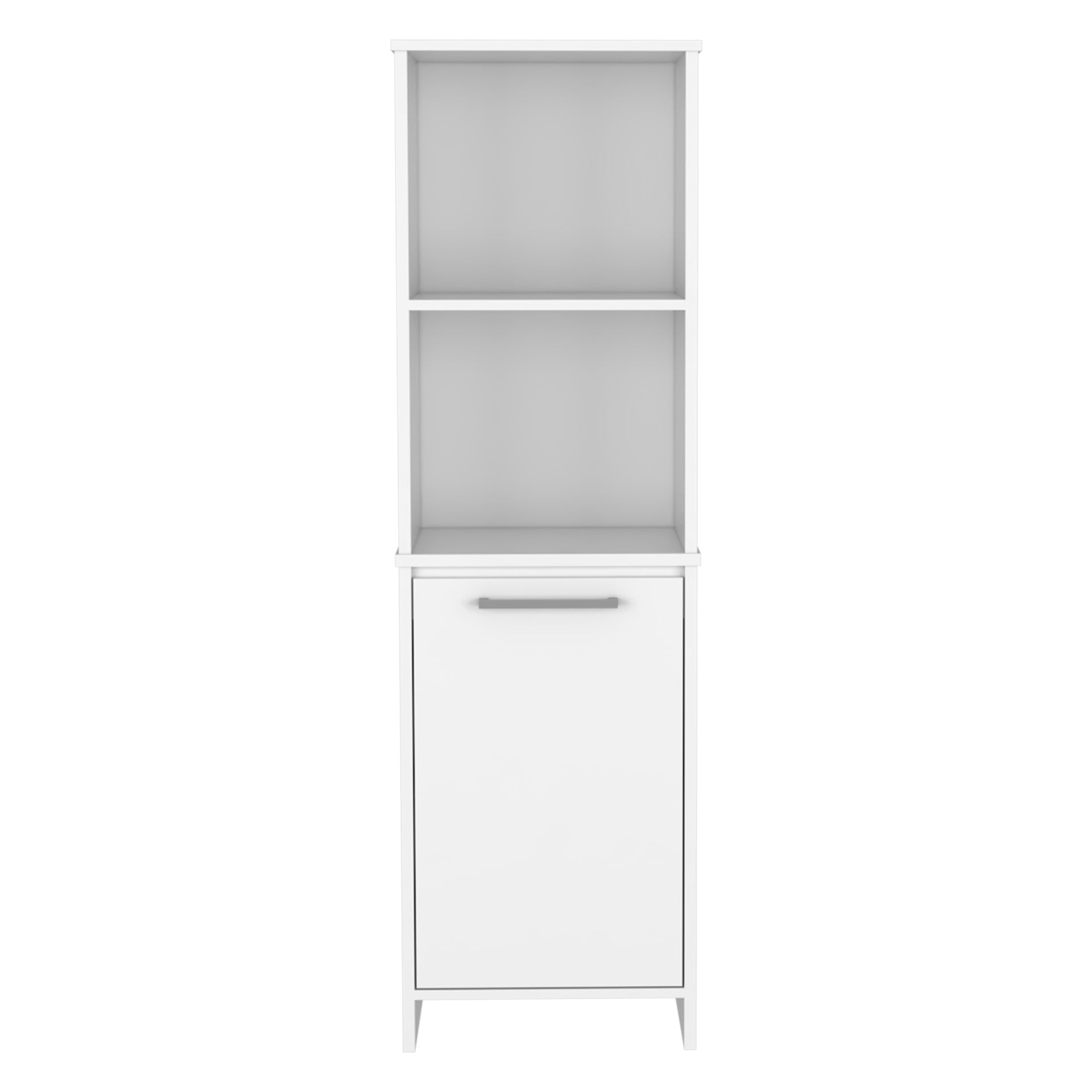 Kitchen Pantry Feery, Single Door Cabinet, Interior and External Shelves, White Finish