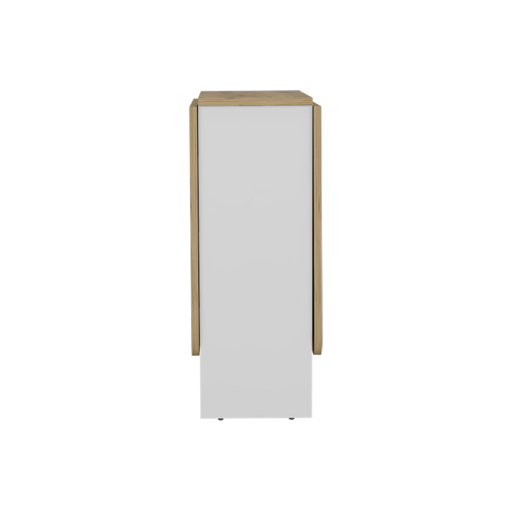 Folding Dining Table Evart, Living Room, White / Macadamia