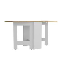 Folding Dining Table Evart, Living Room, White / Macadamia