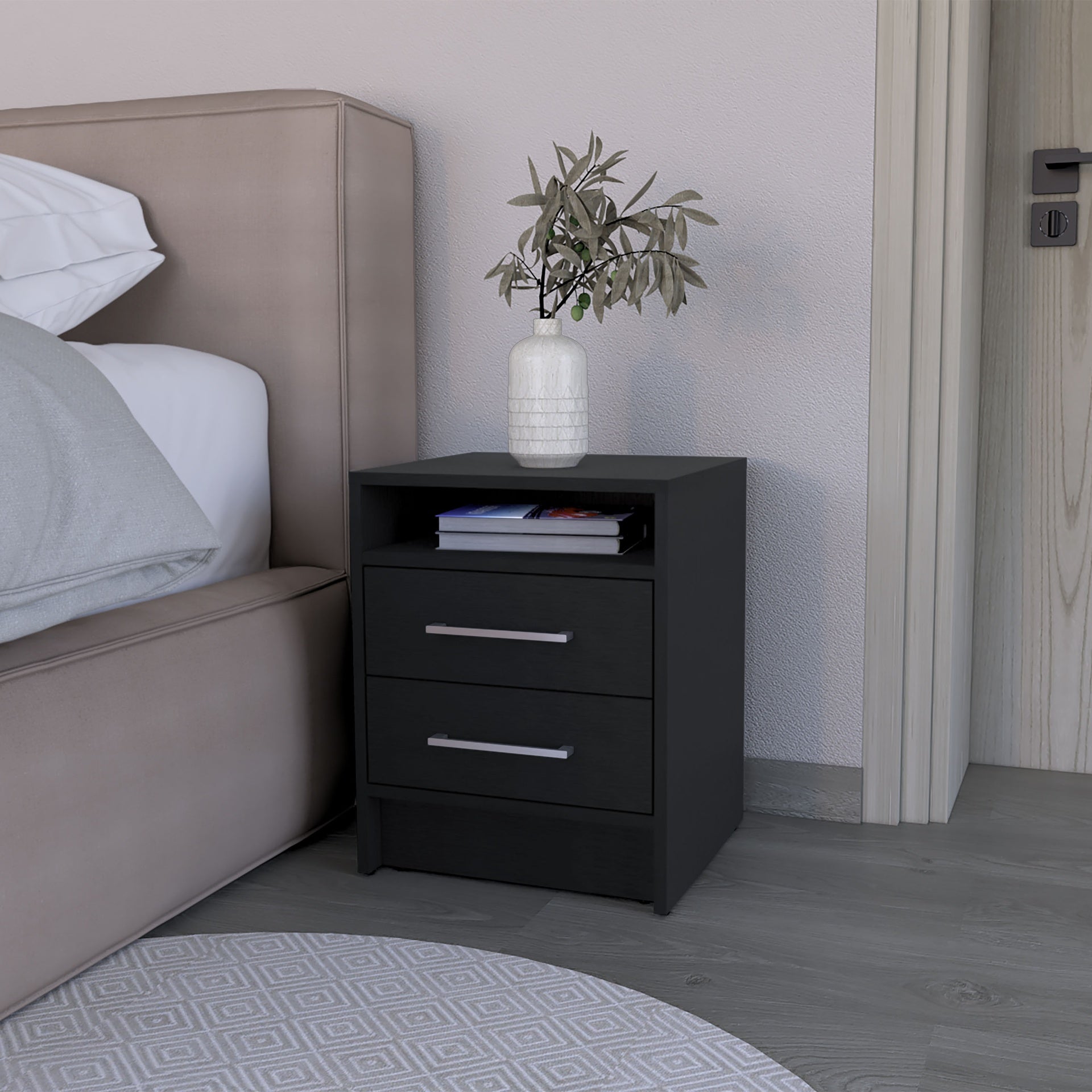 Nightstand Chase, Bedroom, Black