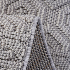 Guros Collection 4X6 White / Geometric Indoor / Outdoor Area Rug