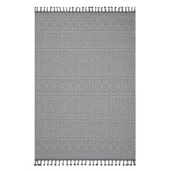 Guros Collection 8X10 White / Geometric Indoor / Outdoor Area Rug