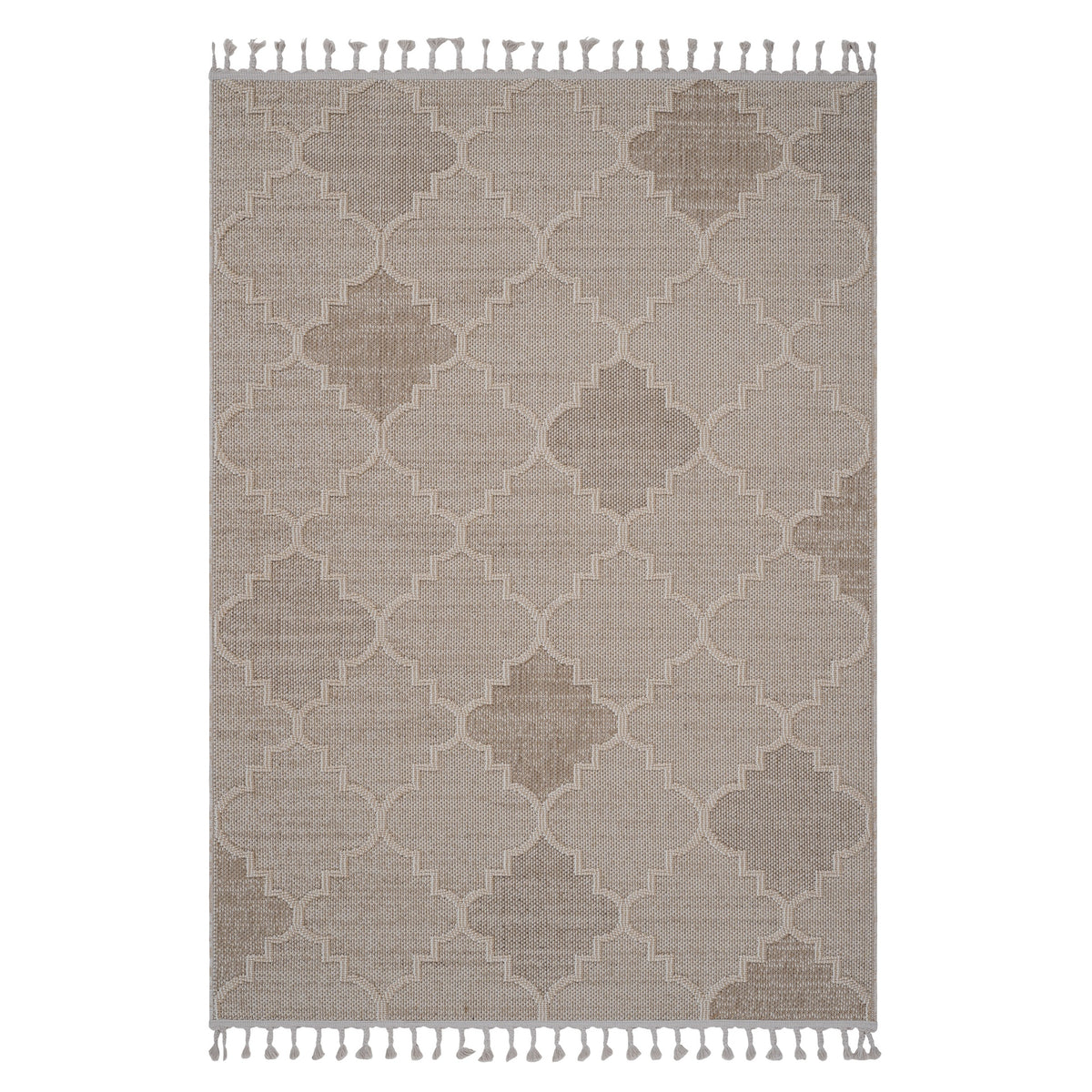 Guros Collection 6X9 Cream / Trellis Indoor / Outdoor Area Rug