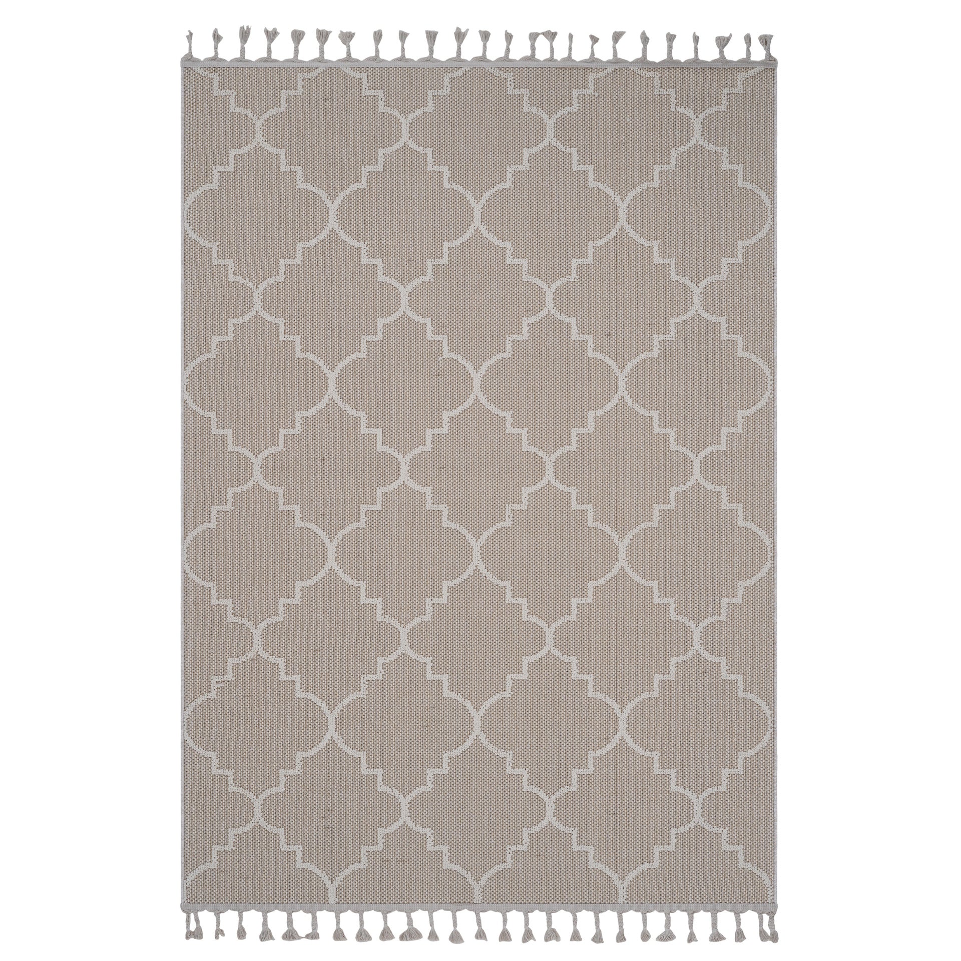 Guros Collection 5X7 Ivory / Trellis Indoor / Outdoor Area Rug