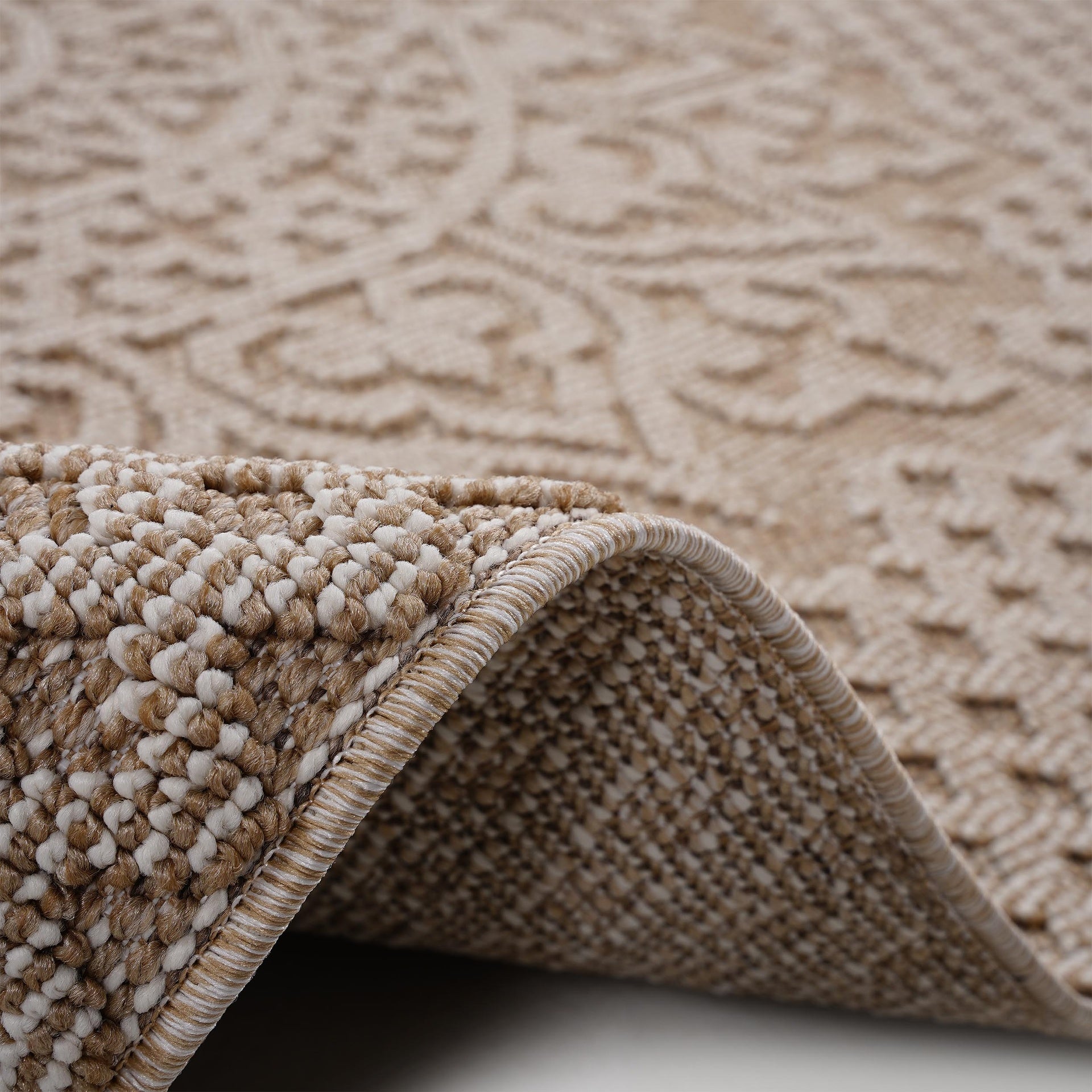 Guros Collection 5X7 Beige / Medallion Indoor / Outdoor Area Rug