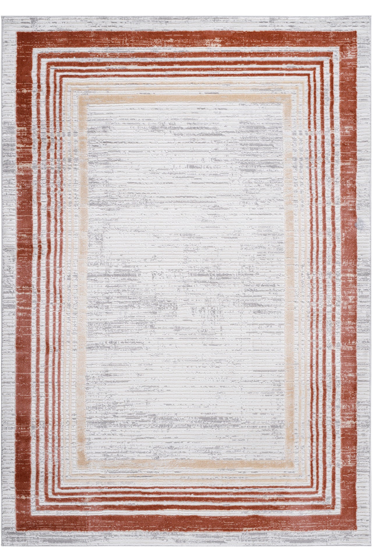 MARFI Collection 6X9 Brown / Ivory / Bordered Area Rug