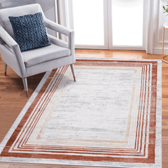 MARFI Collection 6X9 Brown / Ivory / Bordered Area Rug