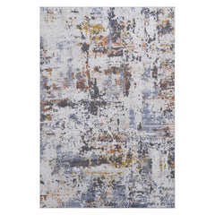 PAYAS Collection 2X3 Ivory / Blue/ Abstract Doormat Rug