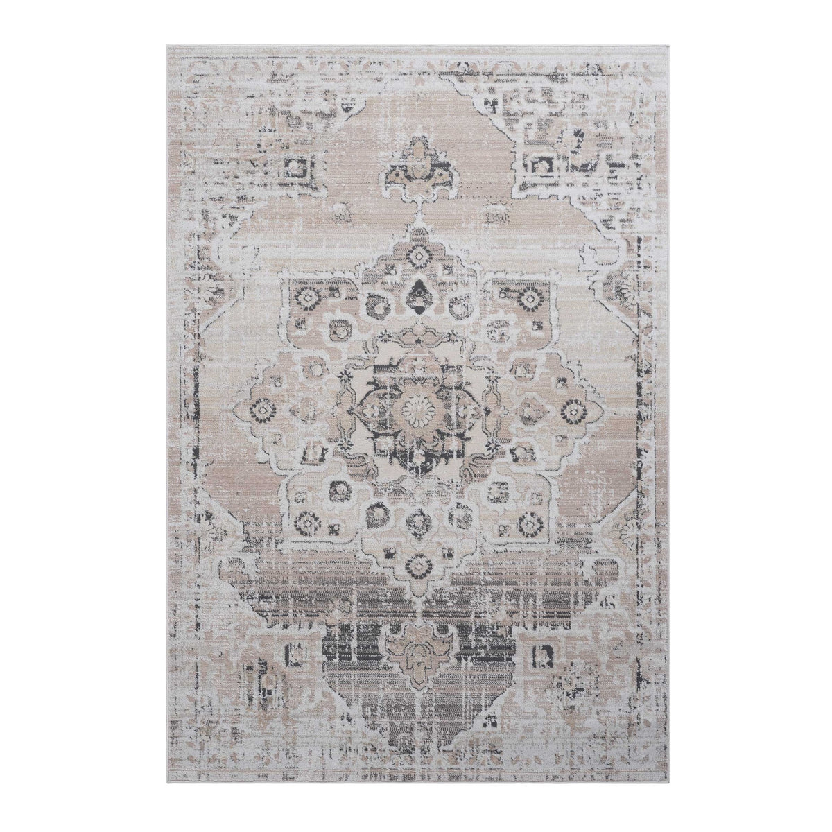 PAYAS Collection 5X7 Cream / Beige / Medallion Area Rug