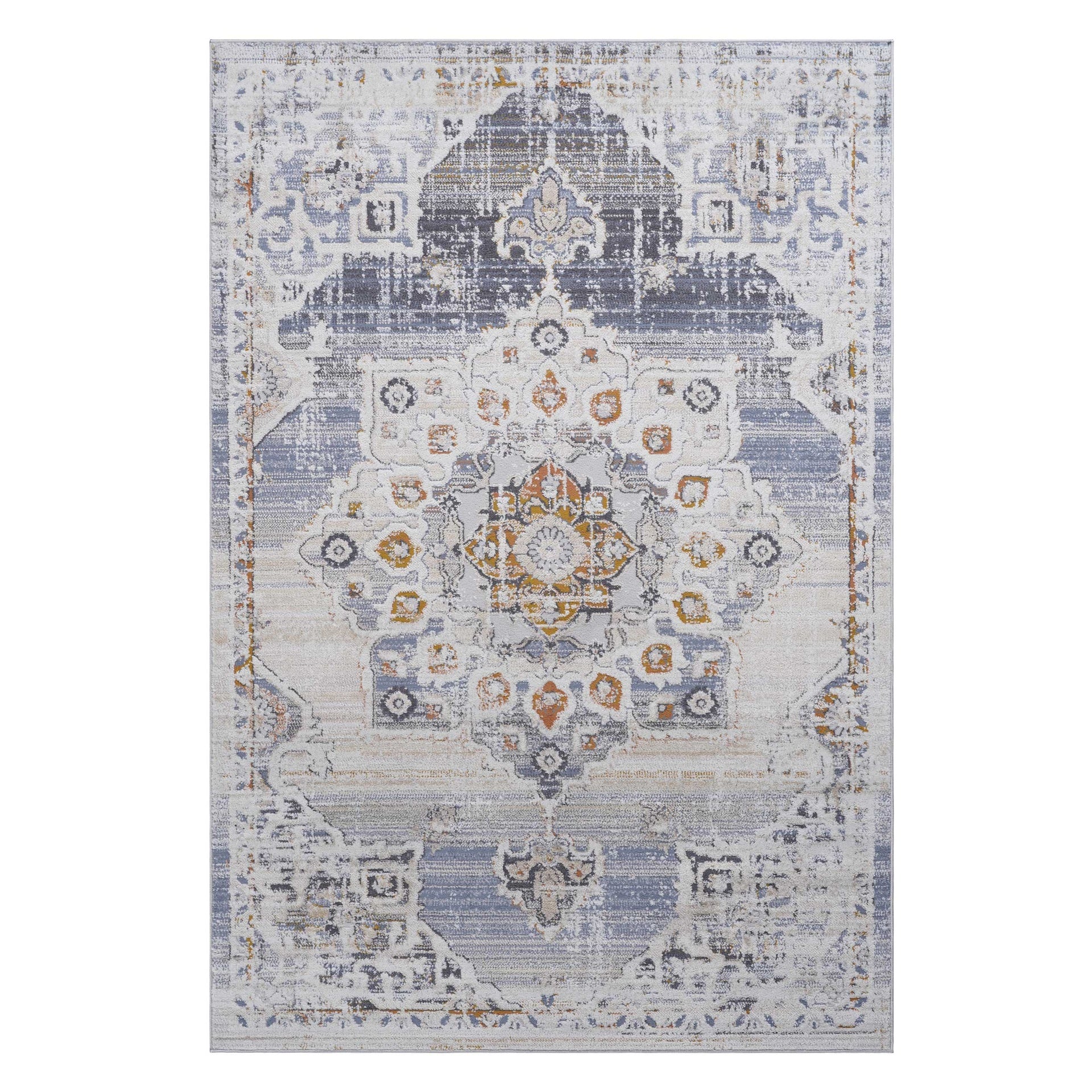 PAYAS Collection 6X9 Cream / Gold / Medallion Area Rug