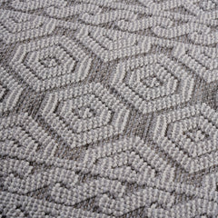 Guros Collection 8X10 Grey / White / Geometric Indoor / Outdoor Area Rug