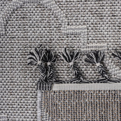 Guros Collection 6X9 White / Grey / Trellis Indoor / Outdoor Area Rug