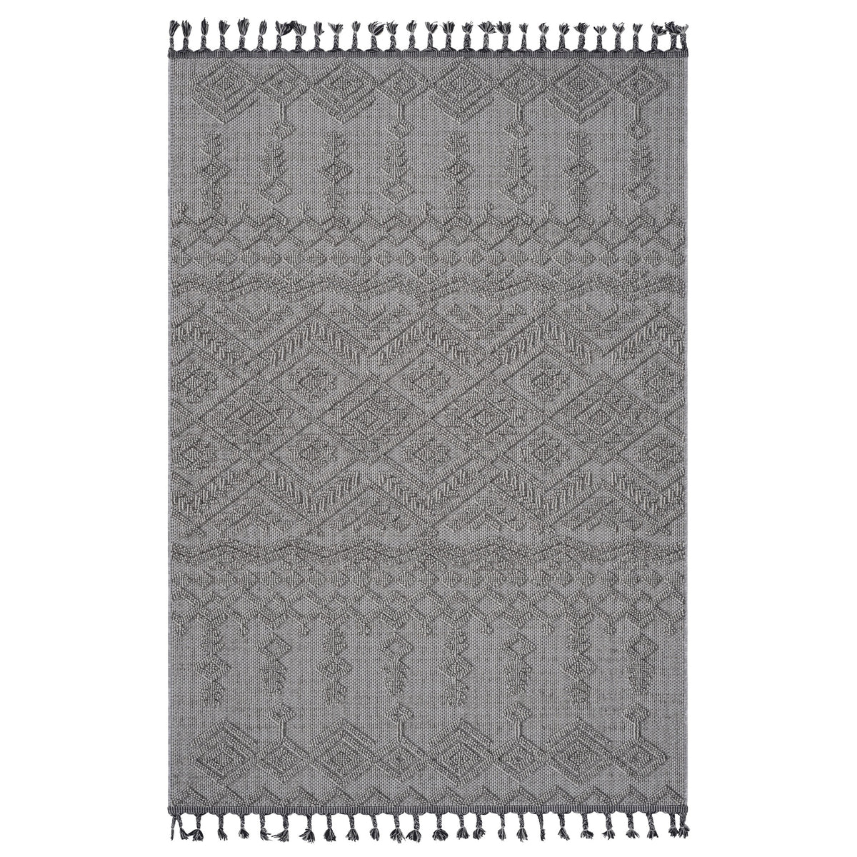 Guros Collection 6X9 White / White / Traditional Indoor / Outdoor Area Rug