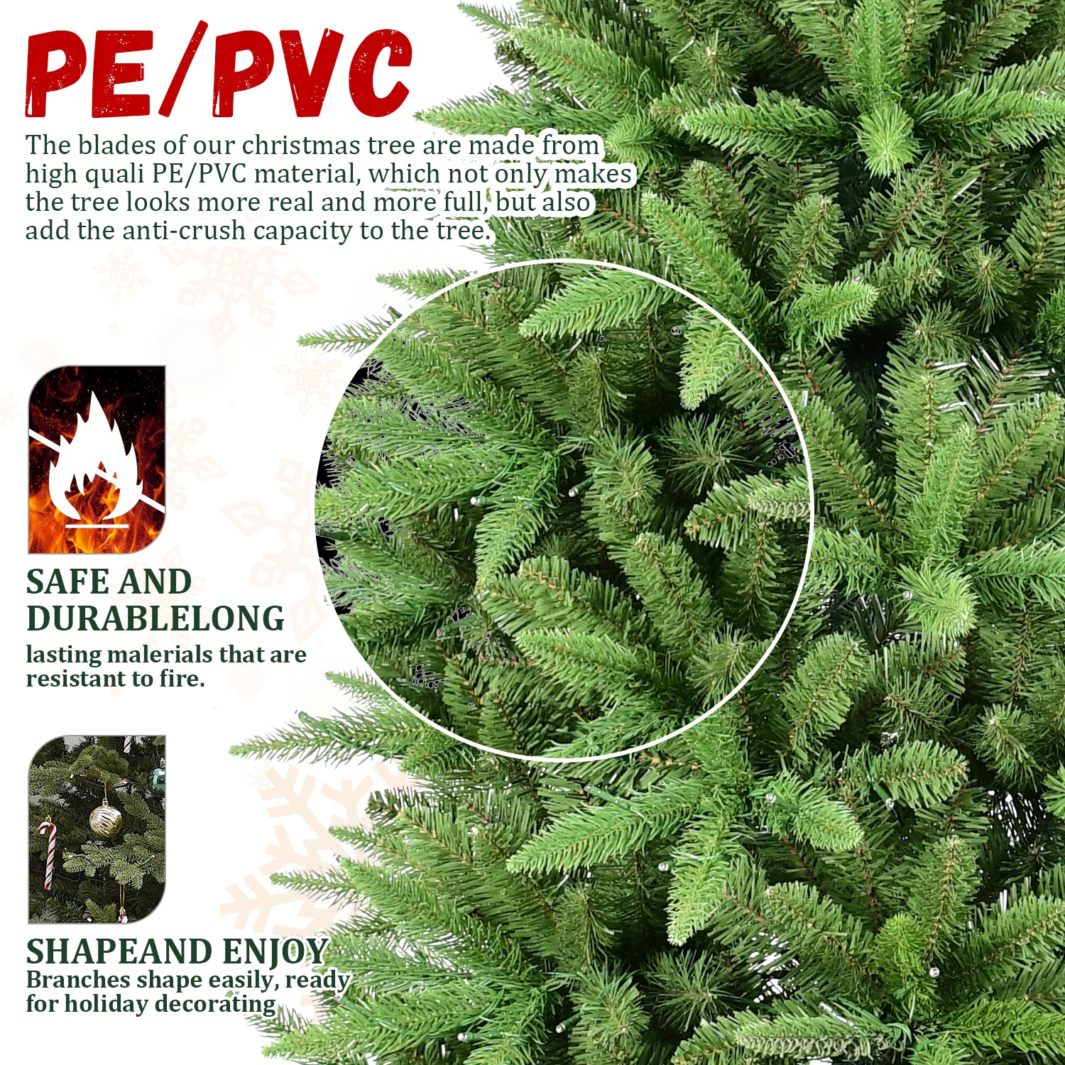 9FT Slim Christmas Tree – 2152 Tips,  PE+PVC Branches, Hinged Design for Easy Setup, Stable Metal Stand – Ideal for Corners & Small Spaces