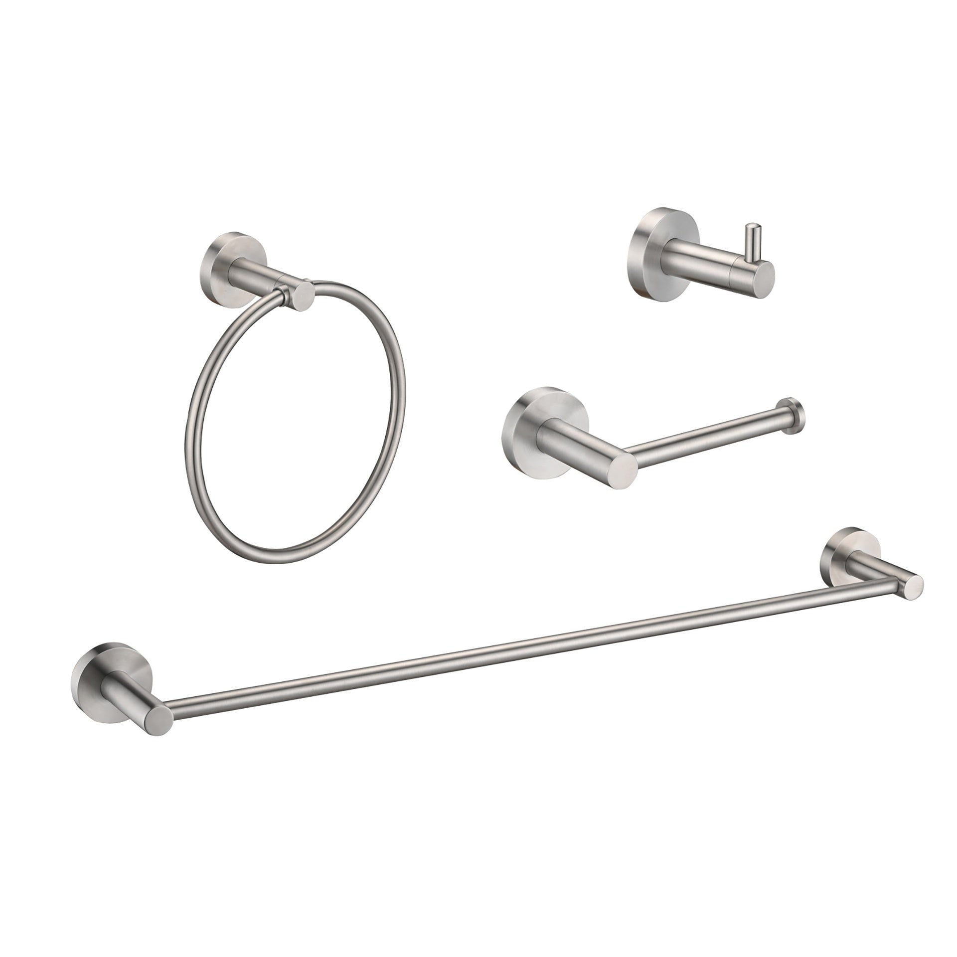 Bathroom Set  Brushed Nickel 22.7 Towel Bar Racks, Toilet Paper Holder, Ring, Hook, Accessories , Hardware,Fixtures