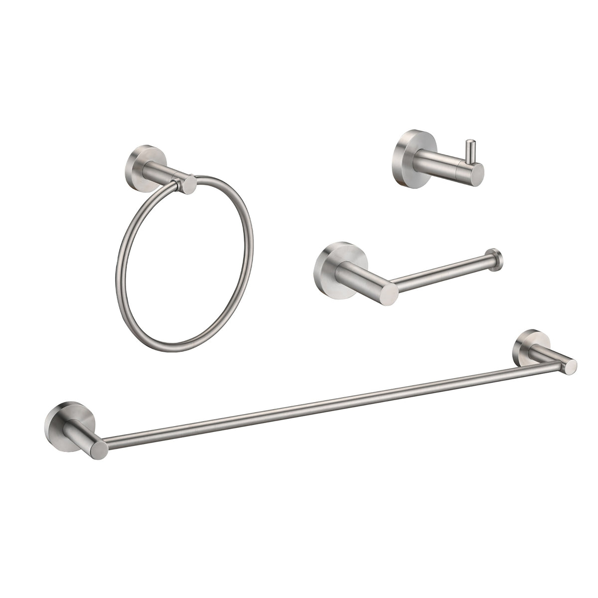 Bathroom Set  Brushed Nickel 22.7 Towel Bar Racks, Toilet Paper Holder, Ring, Hook, Accessories , Hardware,Fixtures