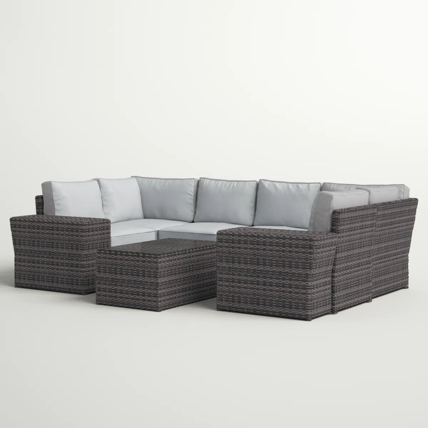 4-Person Outdoor Wicker Sofa Set with Cushions – Fully Assembled