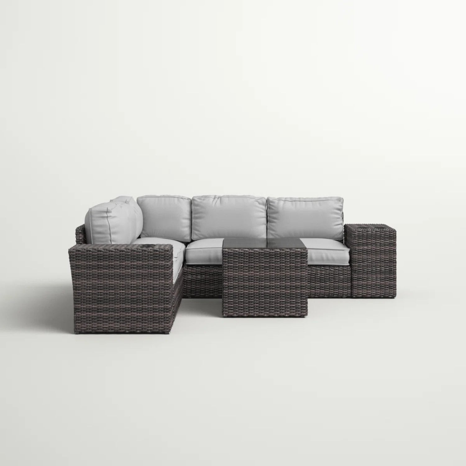 Fully Assembled Rattan Wicker 4-Person Outdoor Seating Group with Cushions