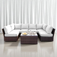 Fully Assembled 4-Piece Outdoor Wicker Seating Set with Cushions