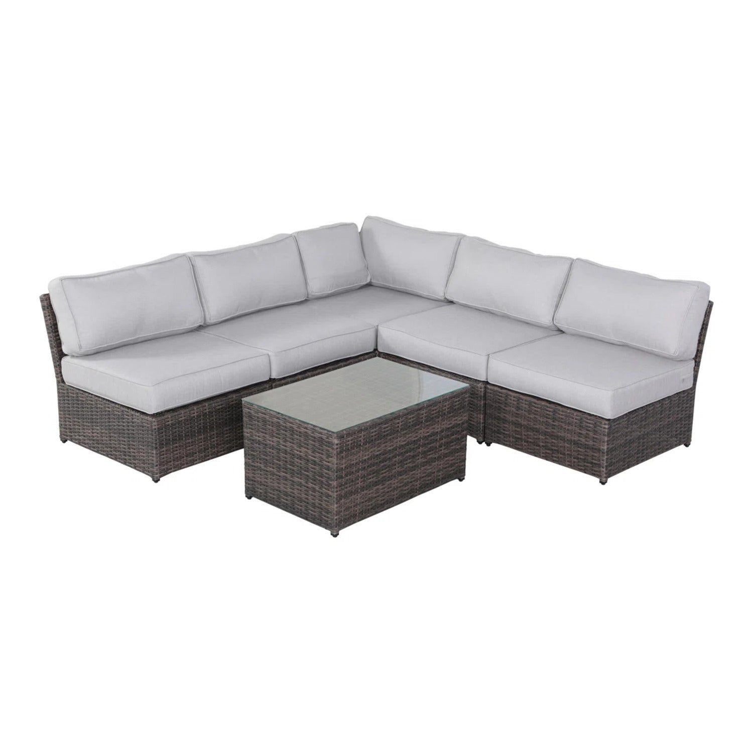4-Person Wicker Outdoor Seating Set with Cushions, Fully Assembled
