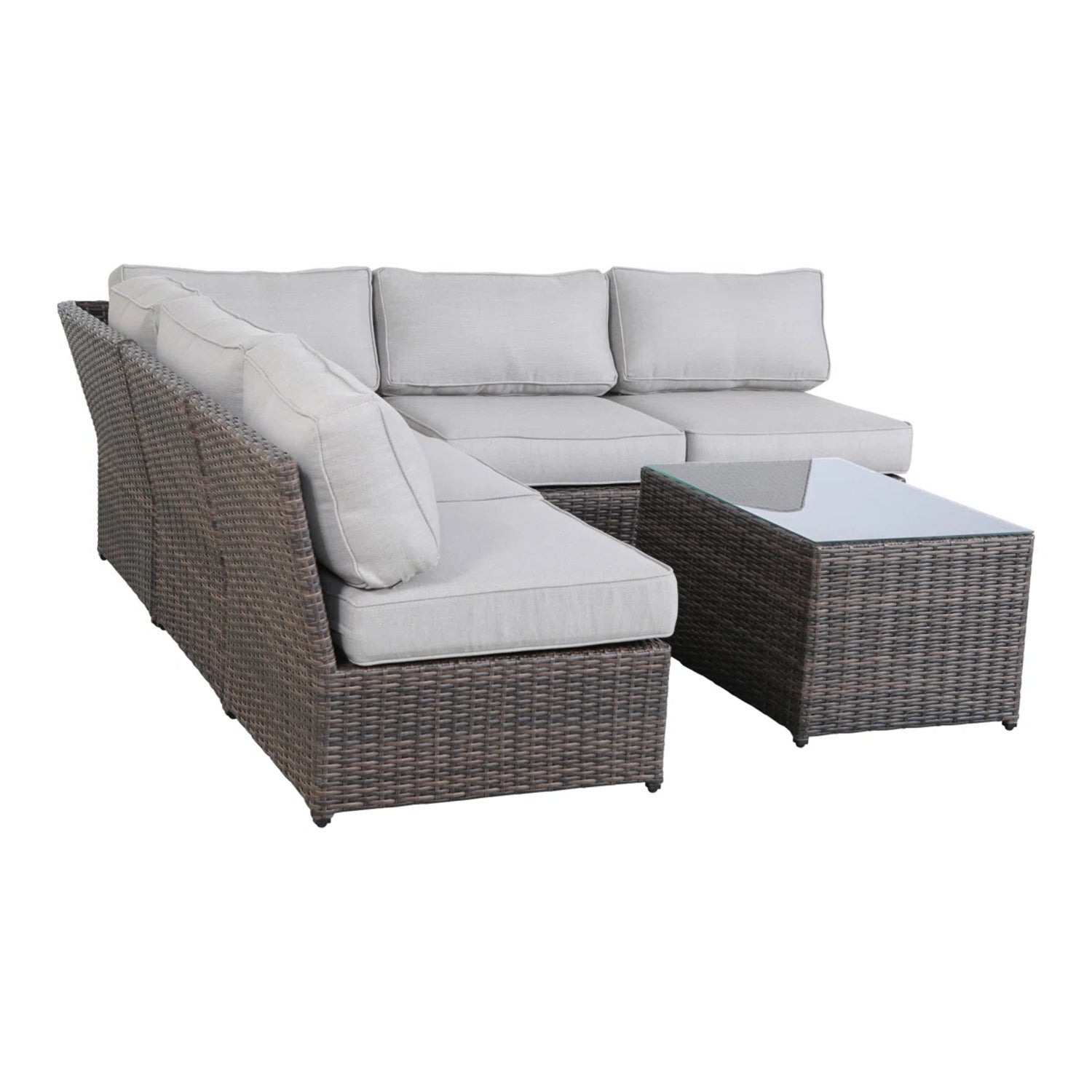 4-Person Wicker Outdoor Seating Set with Cushions, Fully Assembled