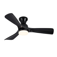 Hot sales 42 Inch Black Ceiling Fan with Lights Flush Mount Ceiling Fan with Remote Control, ABS Blades Modern Outdoor Ceiling Fans for Bedroom/Farmhouse/Patio/Indoor, Quiet DC Motor