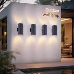 12in Outdoor Wall Lights 4 Packs,Modern Square Outdoor Porch Light,Square Cylinder Up Down Lights Aluminum Waterproof Wall Lighting Exterior Light for Porch Patio Garage(no bulb)