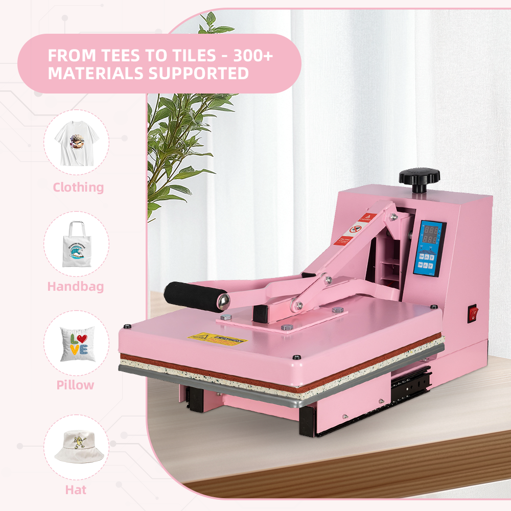 15x15 Manual Heat Press Machine With Slide-out base(Not suitable for sublimation)