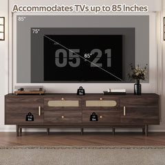 76" TV Stand with Drawers for Living Room/Bedroom, Modern Chic Entertainment Center for TVs Up to 85 inches, Entertainment Center with Storage