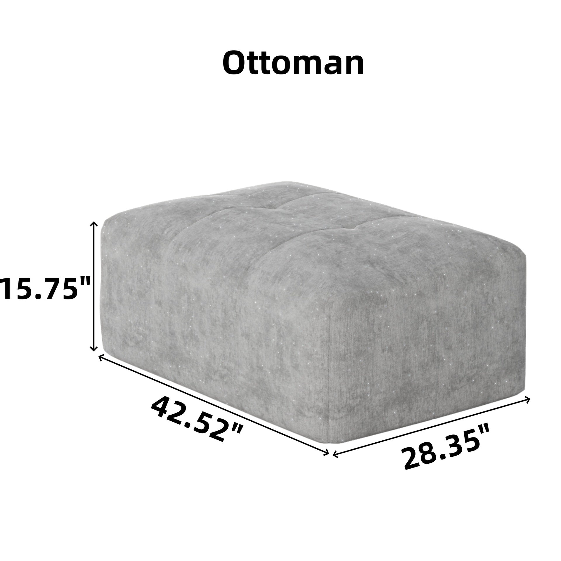 Modern Oversized Modular Sectional Sofa,Sparkling Chenille Fabric Soft Cushion Sofa with 2 Pillows,DIY Combination Tufted Sofa,No Assembly Required