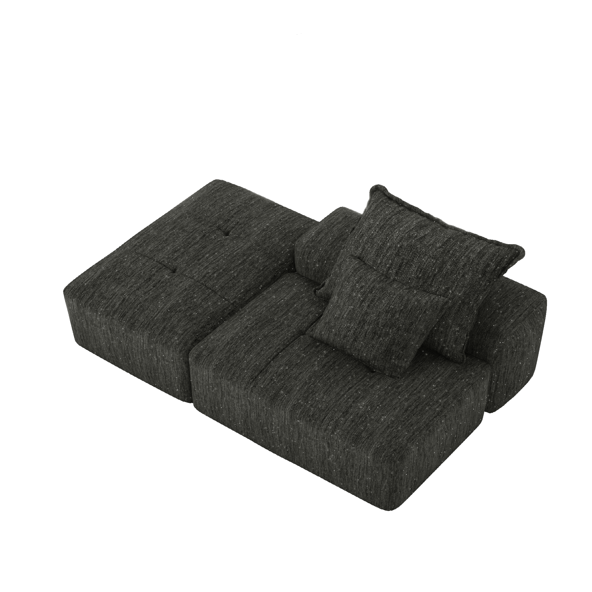 Modern Oversized Modular Sectional Sofa,Sparkling Chenille Fabric Soft Cushion Sofa with 2 Pillows,DIY Combination Tufted Sofa,No Assembly Required
