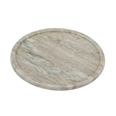 D10" Round Marble Tray with Natural Gray Finish
