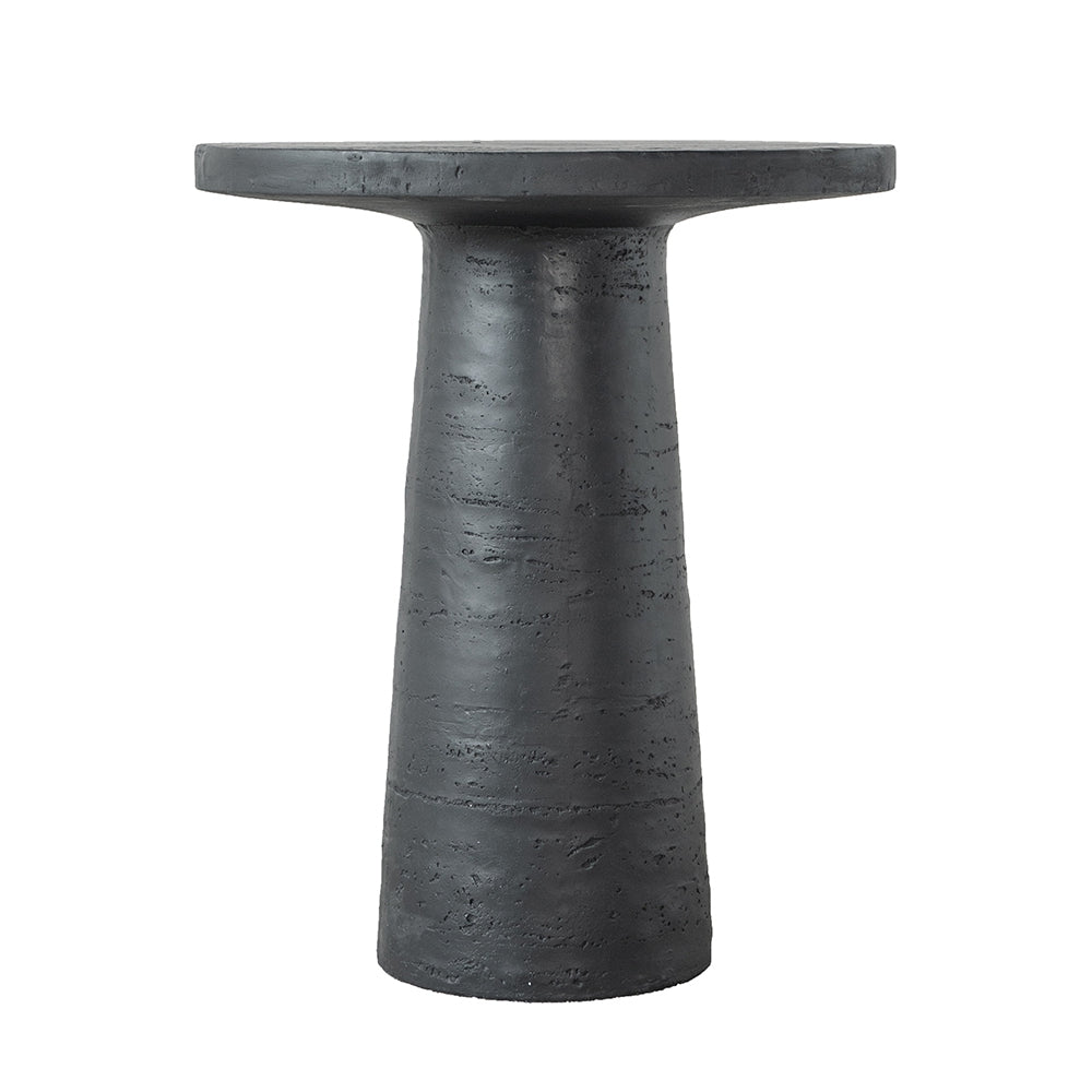 22x22x25.5" Black Round Side Table with Pedestal Base