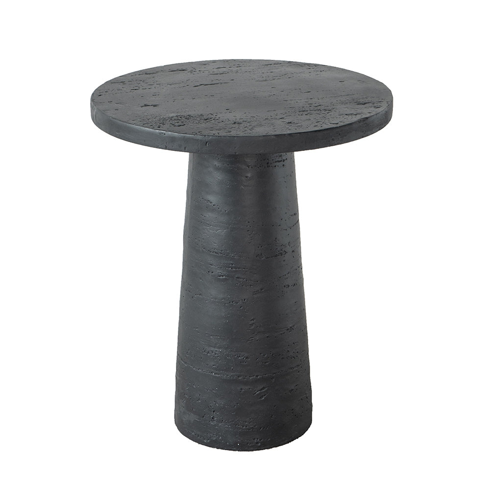 22x22x25.5" Black Round Side Table with Pedestal Base