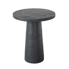 22x22x25.5" Black Round Side Table with Pedestal Base