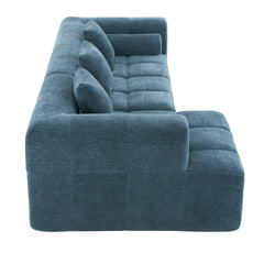 101.2"  Sectional Sofa Full-Compressed Sofa Modular Sofa Couch Free-combined Sofa with Deep Seating  and Two Side Pockets for Living Room, Blue
