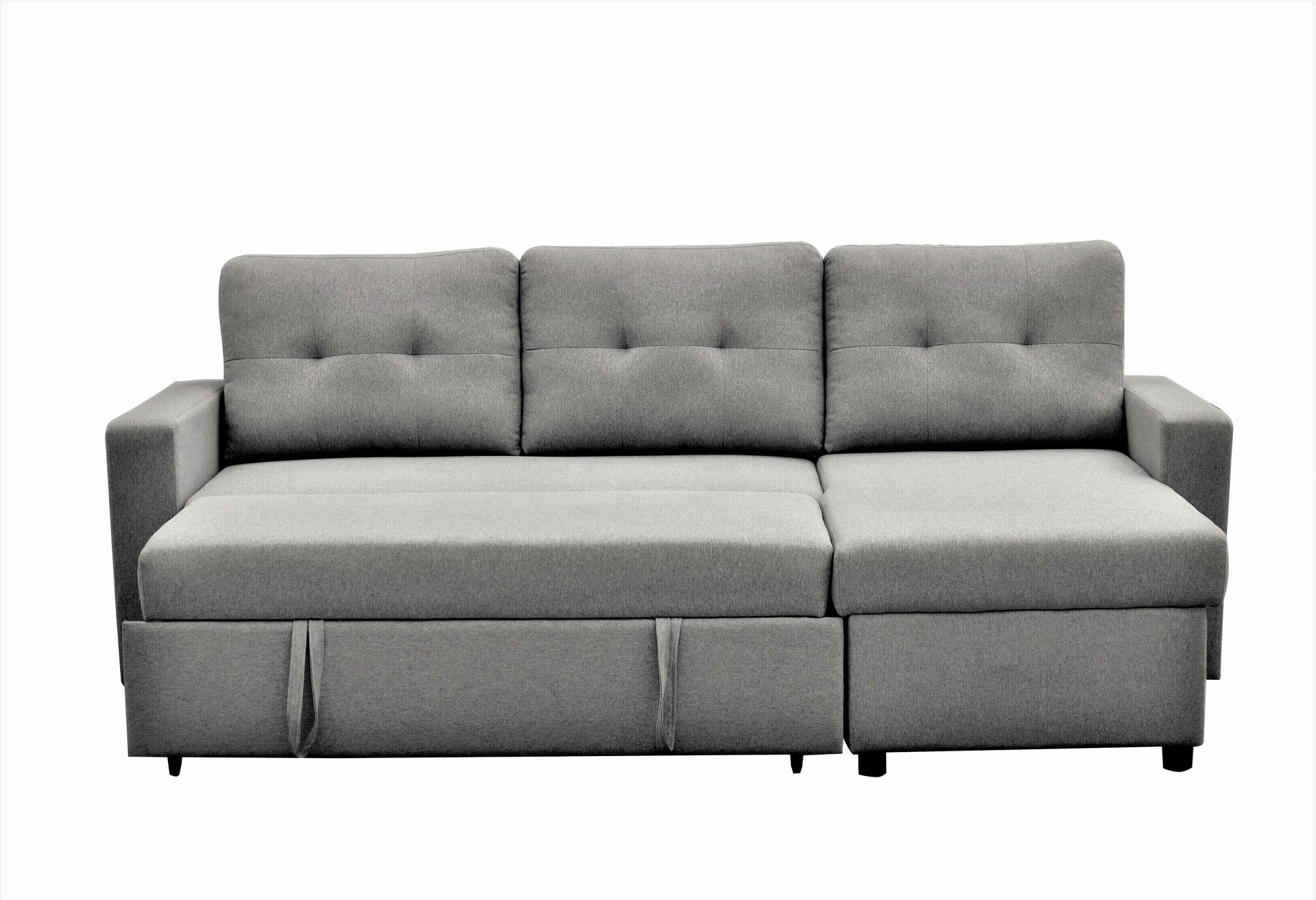 Convertible L-Shaped Sectional Sleeper Sofa Bed, Stylish Apartment Furniture, Saving Pull Out Couch for Small Spaces and Living Rooms, Grey