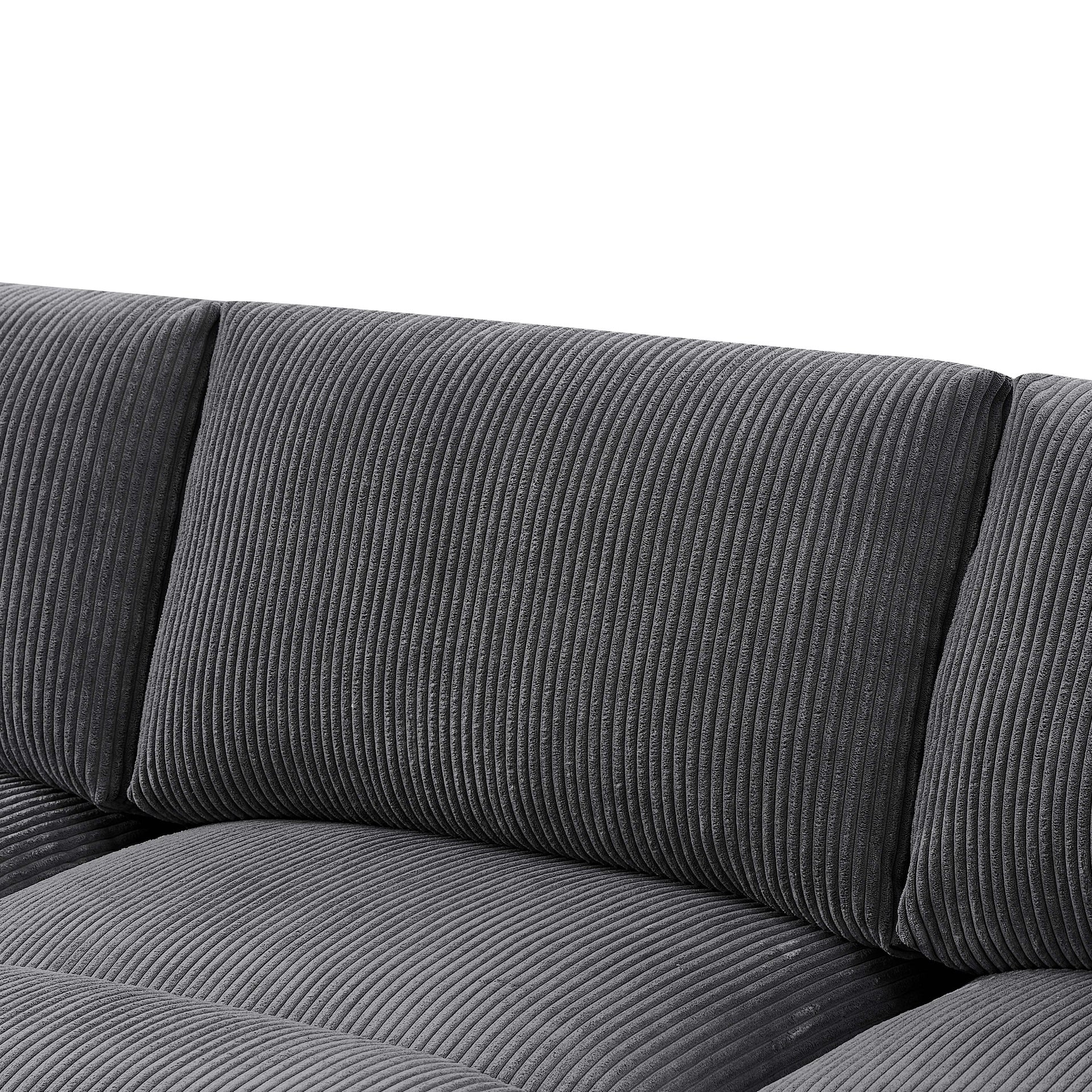 Corduroy Upholstered Symmetrical Modular Sectional