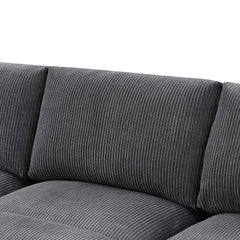Corduroy Upholstered Symmetrical Modular Sectional