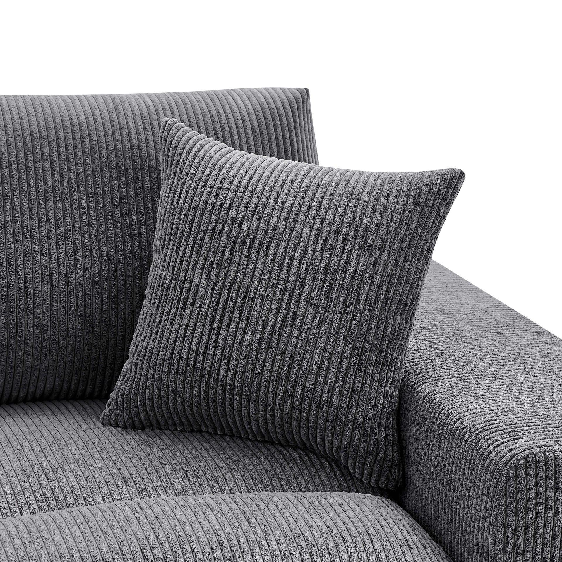 Corduroy Upholstered Symmetrical Modular Sectional