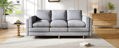 Modern 3-seater Sofa 79.5" Sofa Couch Upholstered Sofa with Dual-layer Seat Cushions for Living Room, Light Grey