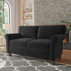 57" Modern 2-Seater Corduroy Sofa With Removable Backrest & Seat Cushions,Padded Armrests,High Rebound Sponge Filled with Solid Wood and Composite Frame,Easy Assembly For Living Room,Bedroom,Office.