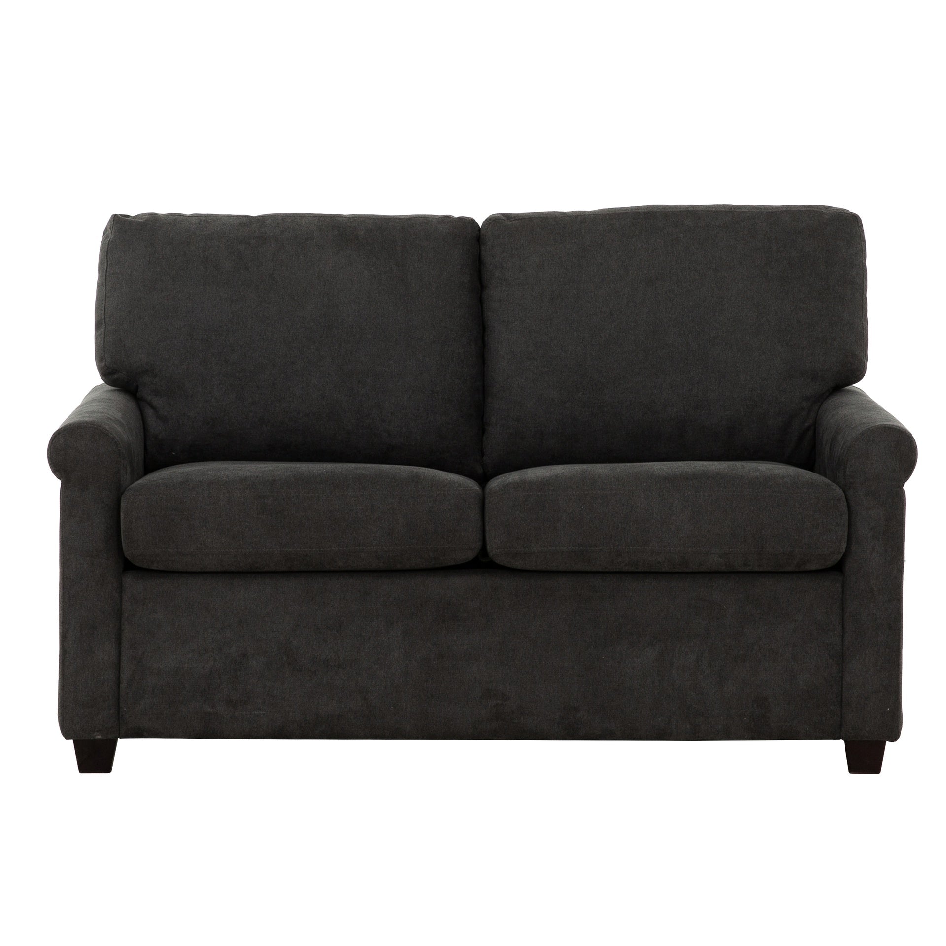 Convertible Twin Sleeper Sofa with USB Ports, Modern Upholstered Sofa Bed, Living Room 2-Seater Sofa/Loveseat, Dark Gray
