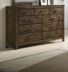 1pc Rustic Industrial Style Brown Seven Drawer Dresser Bedroom Solid Wood Wooden Furniture